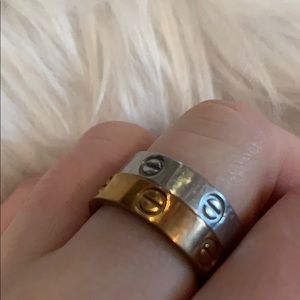 Silver and gold inspired carrier rings